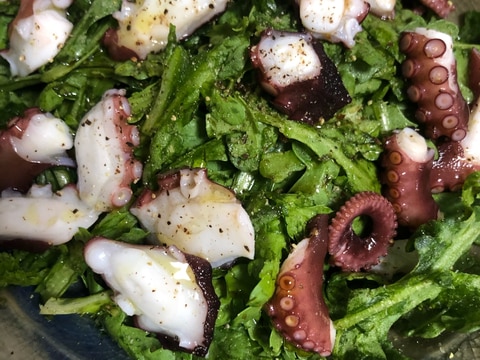 たこと春菊のカルパッチョ